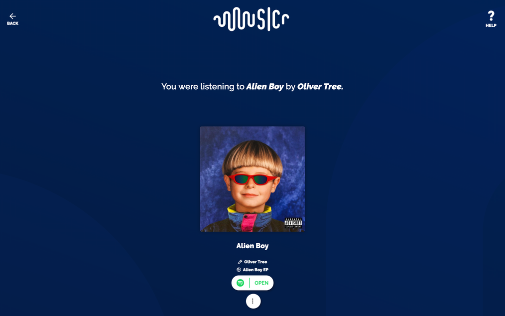 Screenshot of the app